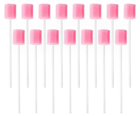EIHI 60Stk Mundpflegestäbchen Neutral Mundstäbchen Mundschwamm Einweg Steriler Wattestäbchen für Mundpflege Mundhygiene Einzeln Verpackt