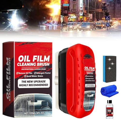 2024 New Gelmalls Glass Cleaner, Glass Cleaning Board, Automotive Oil Film Cleaning Brush, Universal Glass Cleaning Wipe Board, Glass Oil Film Remover, Hydrophobic Glass Coating for Windshield (1pcs)