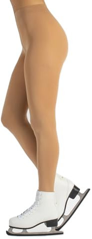 CALZITALY Collants de Patinage Femme, Collants de Patinage, Bas de Patinage Artistique, Collants Opaques Femme, 80 DEN, Roller, Glace, Fabriqué en Italie (S, Skin)