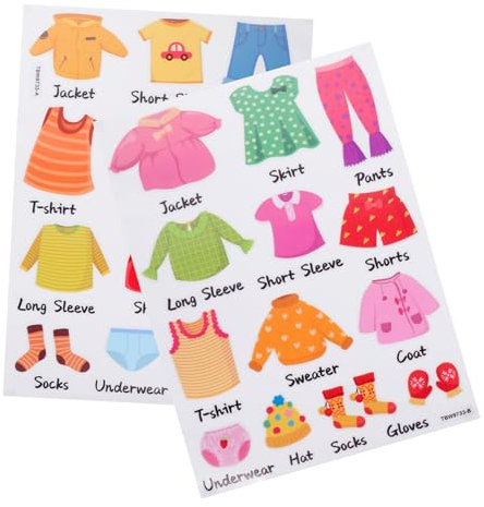 CATIEBYE Abnehmbare Kleidungsaufkleber Für Kommoden Namensetiketten Für Kinderbekleidung Ideal Für Wickelaufsatz Hemnes Kommode Und Kleiderschrank Organizer Waschmaschinenfest Und