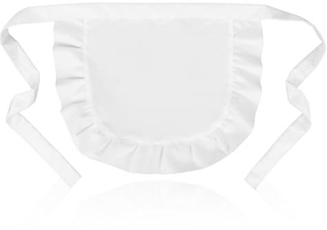 FdcLixuvol Cosplay-Taillenschürze für Mädchen, Weiße Taillenschürze Rüschenschürze Schürze Verstellbare Kleine Halbe Schürze Servierschürze Kochschürze