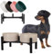Futternapf Hund Erhöht Hundenapf Set - Doppelte Fressnapf Keramik mit Edelstahlständer - Ideal für Kleine und Mittelgroße Hunde - 850 ml x 2 - Grau