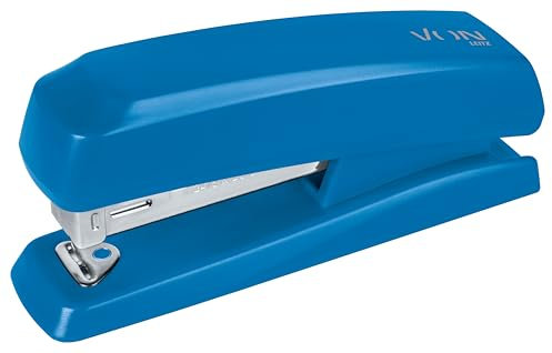 VON Leitz Heftgerät, Für 20 Blatt, Tacker mit kompakter Größe ideal für zu Hause, im Büro oder in der Schule, Metall und Kunsstoff, Blau, 56200035