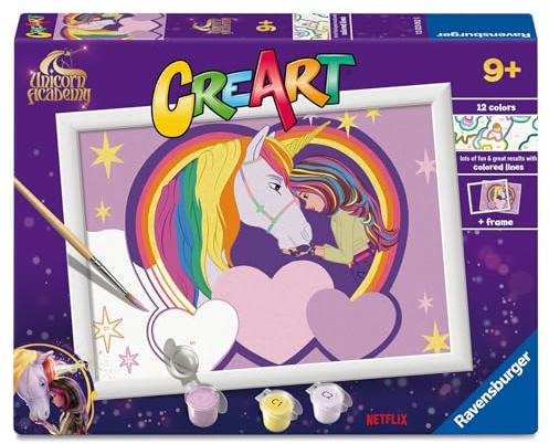 Ravensburger CreArt: Sophia & Wildstar — Malen mit Zahlen für Kinder ab 9 Jahren, Malset mit Brettern, Rahmen, Pinsel und Farben im Lieferumfang enthalten, 25 x 18,30 cm, Geschenkideen