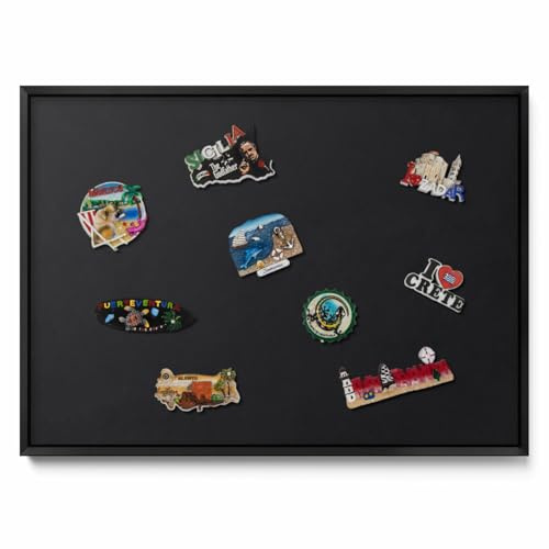 Tulup Magnettafel Pinnwand 70x50 cm Schwarz Kunststoffrahmen Metall Oberfläche Holzoptik Akzent Magnetisch Wandboard Memoboard Notiztafel für Zuhause Büro Küche Kinderzimmer Schule