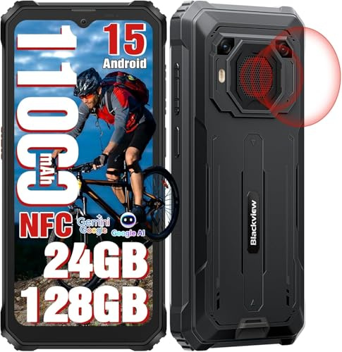 Blackview BV6200 Plus Outdoor Handy 11000mAh 24GB+128GB/2TB, Android 15 Outdoor Smartphone Ohne Vertrag, 98DB Lautsprecher, 6.56 90Hz, IP69K Wasserdicht,Baustellenhandy, 16MP+13MP/Dual 4G/OTG/GPS/NFC