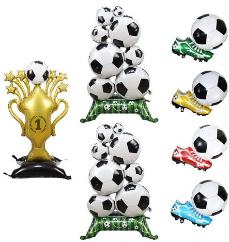 7pcs Football Balloons Set, World Cup Football Trophy, Inflatable Football Party Decorations, Football Birthday Decorations, Balloons Arch Kit Sports Theme Party, Game Day