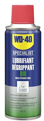 WD-40 SPECIALIST Lubrifiant Dégrippant BIO Multifonction, aérosol 200 ml | Certifié Ecolabel UE – 85% d’ingrédients d’origine végétale pour outils de jardin, vélo & entretien de la maison