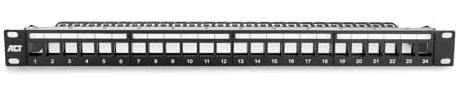 ACT Patchpanel 19 Zoll, 24-Port Geschirmte und Ungeschirmte Modular Keystone Patchpanel unbelastet 19 1U Rack Mount, Rack Installation CAT6/CAT6A – PP1030