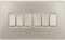 Schneider Electric Ultimate Screwless Flat Plate - 6 Gang Rocker 2 Way Light Switch, Single Pole, 16AX, GU1462WPN, Pearl Nickel with White Insert