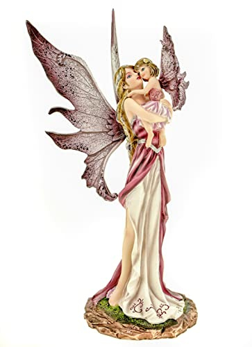 Vogler 770-285 Fee hält Baby auf dem Arm 25 cm Figur Fantasy Fairy Elfe