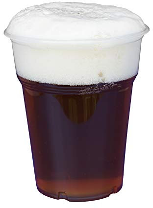 Gastro-Bedarf-Gutheil 50 Trinkbecher, Plastikbecher 0,4 l transparent mit Füllstrich Bierbecher Einwegbecher PP recycelbar