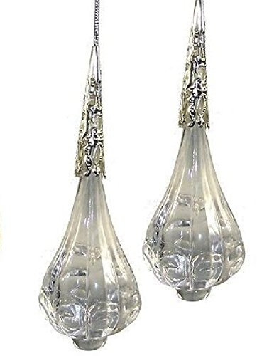 3 x Schmuckanhänger Tropfen Acryl-Anhänger Fenster Schmuck Pendel Baumschmuck (Tropfen Klar (3X 2er Set))