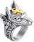 HIJONES Anubis Ankh Bague de Croix pour Homme en Acier Inoxydable Égypte Antique Dieu Amulette Taille 60