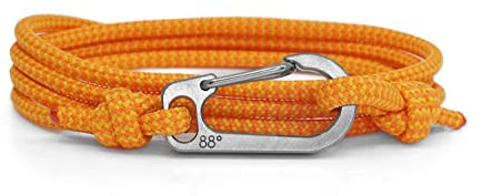 Titanium Carabiner Climbing Bracelet - Handmade in The UK and Adjustable - Waterproof Climber Bracelet - (Sunset)