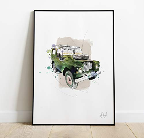 LAND ROVER DEFENDER - THE LAST DEFENCE - GREEN ART PRINT A1 841 x 594 mm