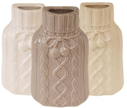 Maury's Set di 3 Umidificatori Evaporatore d'Acqua per Termosifoni in Ceramica Efficienza Design Moderno Colori Assortiti (TRECCIA)