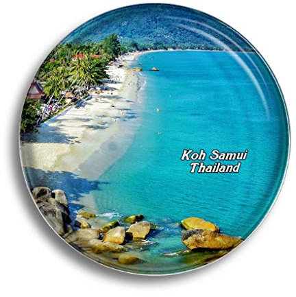 Kühlschrankmagnet, Thailand, Lamai, Strand, KOH Samui, Glasmagnete für Kühlschrank, Souvenirs, niedlicher Kristallmagnet, Dekoration für Whiteboard, Büro, Zuhause, Geschenk