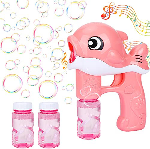 GUBOOM Seifenblasenpistole, Seifenblasenmaschine Kinder, Seifenblasen Spielzeug mit Seifenblasen Nachfüllflasche, für Kinder & Erwachsene, für Outdoor Party, Hochzeit, Sommerparty