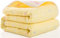 Hayisugal Kinder Decke 6-lagig Babydecke aus 100% Baumwolle - kuschelige Baumwolldecke Ideal als Kinderwagendecke, Erstlingsdecke, Bettdecke oder Kuscheldecke, Gelb Herz, 110x110cm