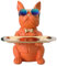 Vinbcorw Coole Bulldogge Skulptur Französisch Statue mit Edelstahl Tablett, Statue, Tischdekoration, Mode, Heimtextilien, Multifunktion, Schreibtisch Lagerung (B, Orange)