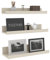 Giftgarden Schweberegal, Wandmontage, cremeweiß, beige, Holzmaserung, für Badezimmer, Schlafzimmer, Wohnzimmer, Küche, Kinderzimmer, Set mit 3 verschiedenen Größen, 40,6 cm