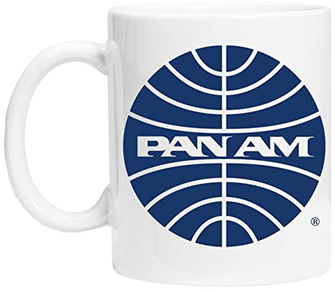 Pan Am Mid 1950s Globe Inverted White Reusable Mug Cup for Tea Coffee Coffee Cup
