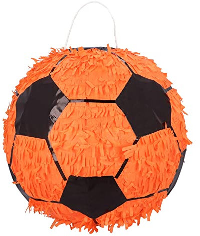 Boland 61858 - Pinata Fußball, 30 x 30 cm, Orange-Schwarz, Ball, Karton, Schlag-Pinata, Geburtstag, Mottoparty, Feier, Dekoration, Fußball-Party, EM, WM, Fanartikel