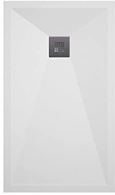 SOULBATH Plato de Ducha - Resina - Gel Coat - Textura Liso/Piedra - Antideslizante - Color Blanco - 190x90- Extraplano 3cm. Incluye Válvula de desagüe - Standard