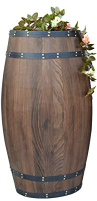 GARMEC Fût de chêne tonneau de vin Rouge Armoire à vin tonneau de vin en Bois Massif Cave Baril décoratif présentoir Accessoires de casier (Color : Brown, Size : H 40cm)