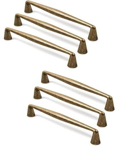 SYZOW 6 Piezas Manija de Gabinete de vintage bronce, Tiradores Cocina 128mm, tiradores de cocina bronce- Manillas Asas para Tiradores Muebles