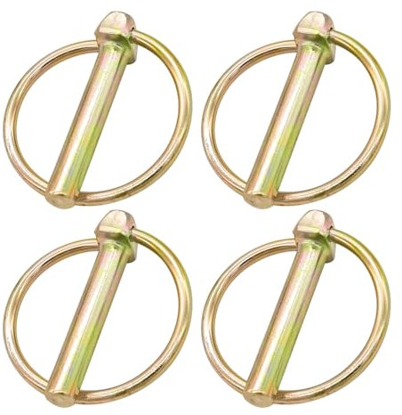 JNNJ 4 Pezzi Perni Di Collegamento, Coppiglie Ad Anello, Perni Di Bloccaggio per Rimorchio in Acciaio Al Carbonio, Lynch Pin per Gancio in Acciaio Resistente, Perno a Molla per Trattore(M8)