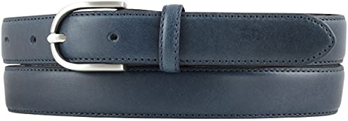 BELTINGER Damen-Gürtel aus Vollrindleder 2,5 cm | Schmaler Gürtel für Damen 25mm | Bombierter Ledergürtel | Marine 115cm