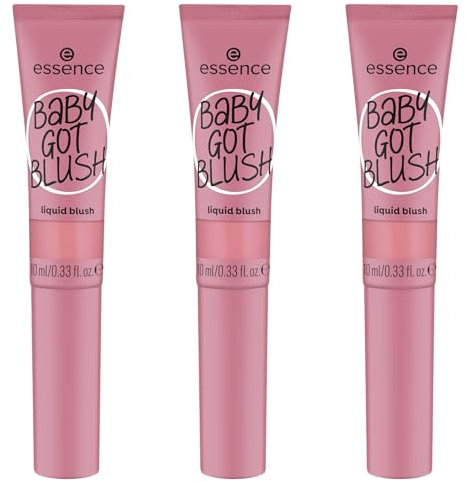 essence BABY GOT BLUSH liquid blush, Rouge, Nr. 30, Nude, Expressergebnis, schnelltrocknend, natürlich, vegan, ölfrei, ohne Parabene, ohne Mikroplastikpartikel, 3er Pack (3x10ml)
