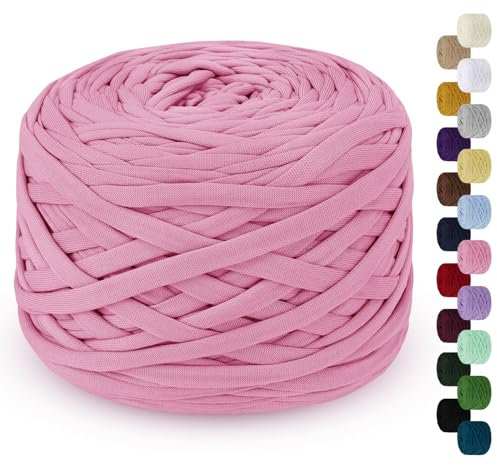LEREATI Fettuccia per Borse a Uncinetto 285g/100m Cordino per Borse Uncinetto, Filato per Uncinetto, Cordoncino per Borse, Cestini, Tappeti, Fai da Te, Decorazioni, Artigianato (Rosa Principessa)