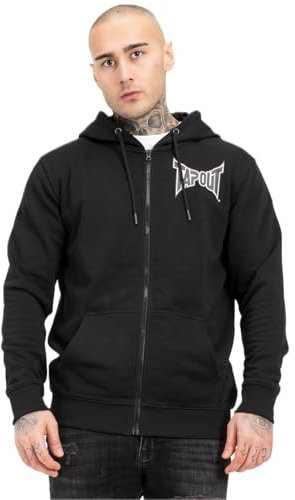 Tapout Herren Kapuzenjacke mit Reißverschluss Normale Passform Octagon Full Zip Hoodie Black/White/Grey M