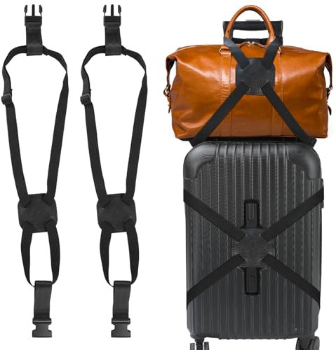 2 Stück Luggage Strap Verstellbare Gepäckgurte Kofferband,Universal Luggage Straps Kofferband Gurtmit Elastischem Gurt Gepäckgurte für Koffer zum Hinzufügen Einer Tasche, Gepäck, Koffer-55cm