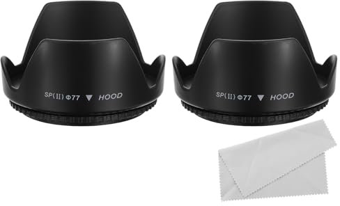 PATIKIL 77mm Camera Lens Hood, 2Pcs Flower Lens Hood Protector with Cloth for Anti-Reflection Blocks Excess Sunlight Enhance Camera Photography for Nikon, for Fujifilm, for Pentax