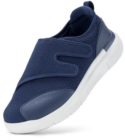 FitVille Men Wide Fit Diabetic Slipper Walking Shoes V1 | Mesh, Breathable, Non Slip, Slip On, Arch Support, for Swollen Feet