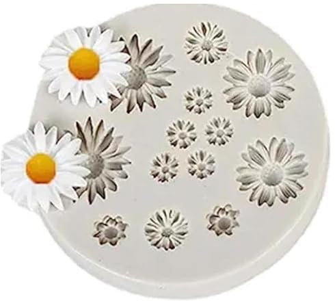 Süße Blumen-Silikonformen, Gänseblümchen-Form, Fondant, Süßigkeiten, Mini-Blumen-Schokoladenformen für Kuchendekoration, Cupcake-Topper, Fondant, Modelliermasse, Gebäck und Backformen