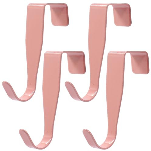 Hordion 4 Stück Schranktürhaken, Karbonstahl, Kleiderhaken für Tür, Schublade, Haken für Küchenschrank, Badezimmertür, Rosa