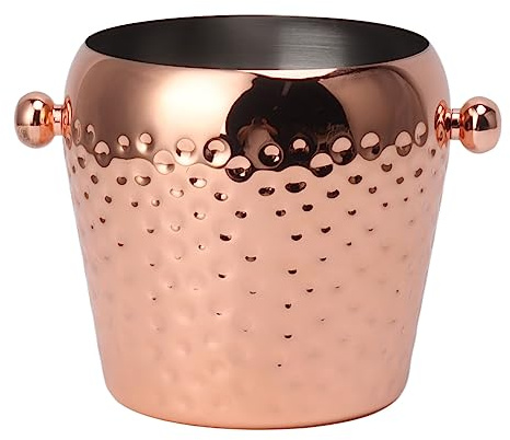 Lybunair Stainless Steel Insulated Ice Bucket, Wine Champagne Bucket with Lid & Handle for Chilling Wine, Champagne, and Spirits (Rose Gold)