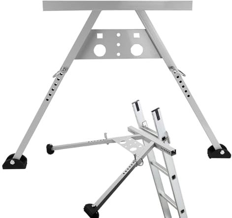 Yallmie Leiter Stabilisator, Steel Ladder Stabilizer Verstellbarer Länge 22-29,5 Dachleiter, Leiter Abstandshalter für Dachrinne Latter Dachhaken, Basisstabilisator Ladder Zubehör, 150 kg max Gewicht