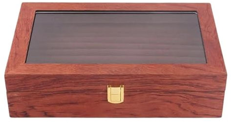 NSTVVEE Ringbox aus hochwertigem Holz, 9 Lagen, Ringbox aus Samt, Tablett, Kollektion, Geschäft, Vitrine, Schaukasten, Ringboxen für Schmuck