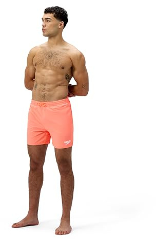 Speedo Men's 16 Watershort Swimming Trunks| Quick Dry | Comfortable Fit | Classic Style | Drawstring Waist, Summer Orange, XS