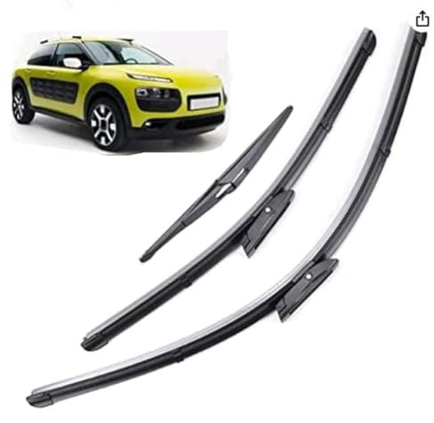 xytdatc 3Pcs Voiture Balais D'essuie Glaces pour Cactus C4 2014 2015 2016 2017 2018 26 18 10, Qualité Supérieure Essuie Glace Avant Arrière Pare Brise Accessoires