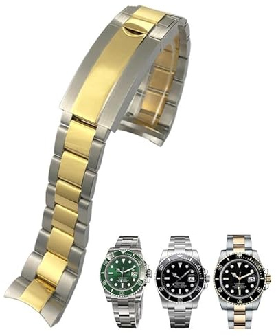 KDEGK 20mm 21mm 316L Edelstahl Armband Passend für Rolex Submariner GMT Silber Metall Uhrenarmband Slide Lock Schnalle