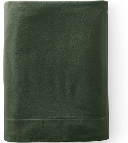 Lands' End 5oz Flannel Solid Flat Sheet Fresh Evergreen King
