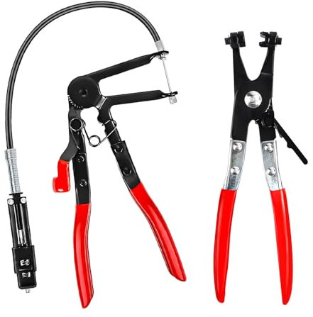 Pinze per Fascette Stringitubo,Pinza per Fascette Auto,Pinze Stringitubo con Collo Dritto,650mm Pinza per Tubi Flessibili con Albero,per Rimozione, Installazione e Riparazione di Auto