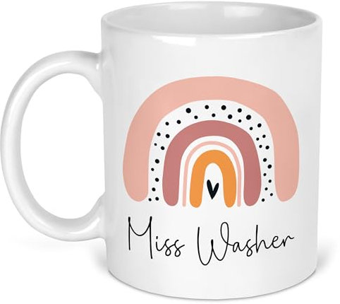 Chicken Craft Personalised Teacher Name Mug – Custom Gift for End of Term, Thank You Present for Nursery Staff, TAs & Teaching Assistants – Appreciation Mug (Boho Rainbow)